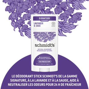 Pack de 3 - SCHMIDT'S Déodorant d'origine naturelle Lavande & Sauge Stick 75g