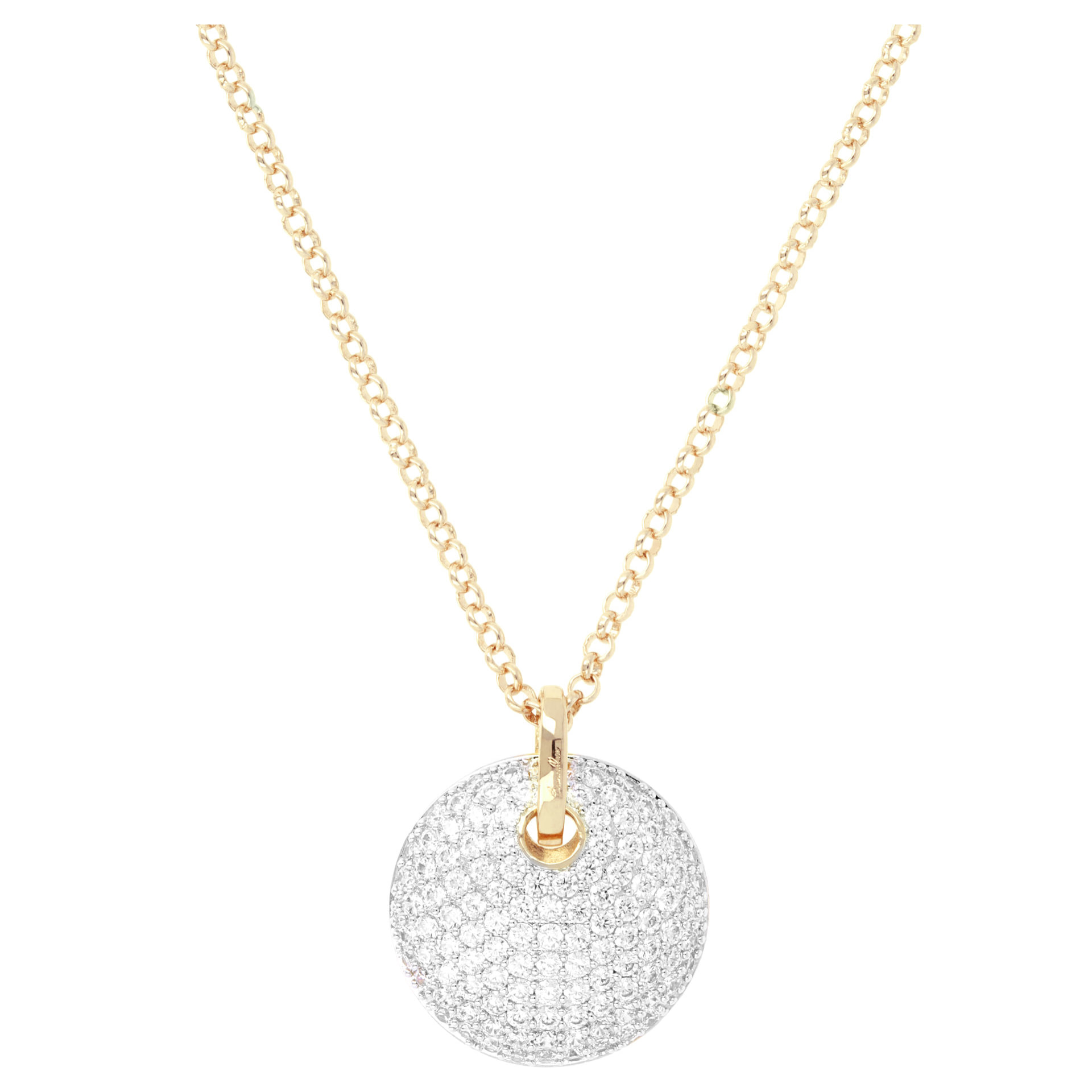 Collana Girocollo Golden con Pendente Pavé in Cubic Zirconia