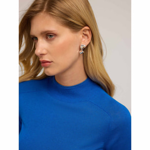 Motivi - Maglia a lupetto misto seta - Bluette