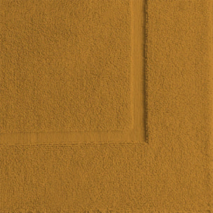 Tapis de bain pur coton 850 g/m² uni jaune Vitae ocre