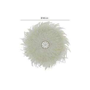 Décoration en plumes jujuhat naturelles et coquillages 40cm KAPAU
