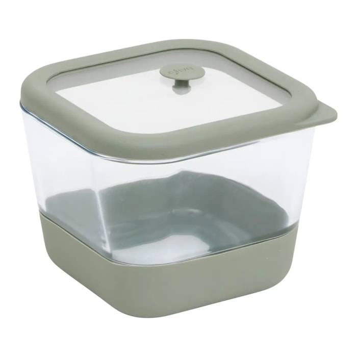 Boîte de conservation Siliglass carré 0,8L gris
