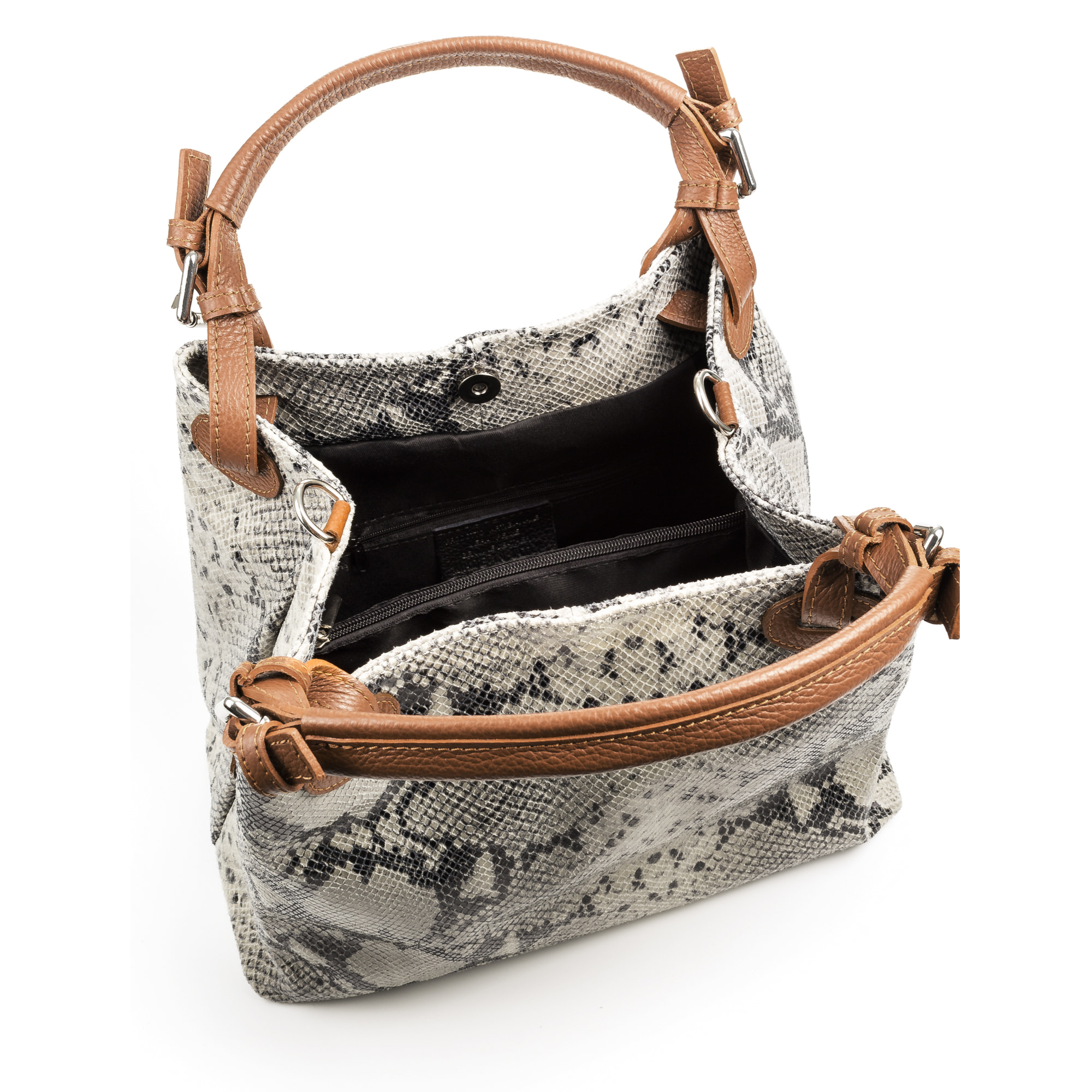 Emanuela Borsa tote Donna.Pelle autentica Camoscio Pitone Dollaro