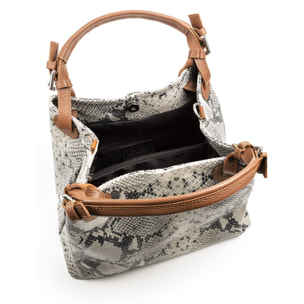 Emanuela Borsa tote Donna.Pelle autentica Camoscio Pitone Dollaro