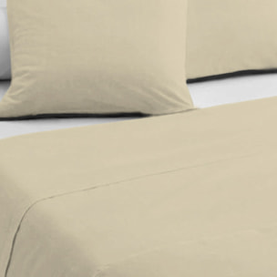 Drap plat 100% coton 57fils uni - gris clair