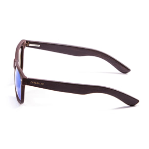 Gafas de sol PALO ALTO NOB HILL - Con / Revo marrón oscuro y azul y patilla marrón bambú