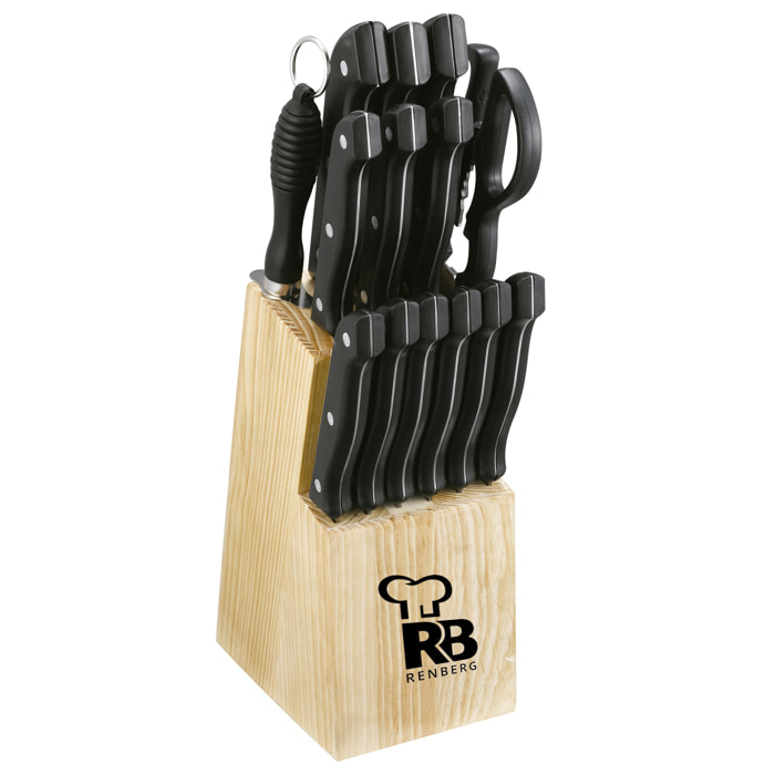SET DE CUCHILLOS DE 15 PIEZAS CON TACOMA MADERA RENBERG