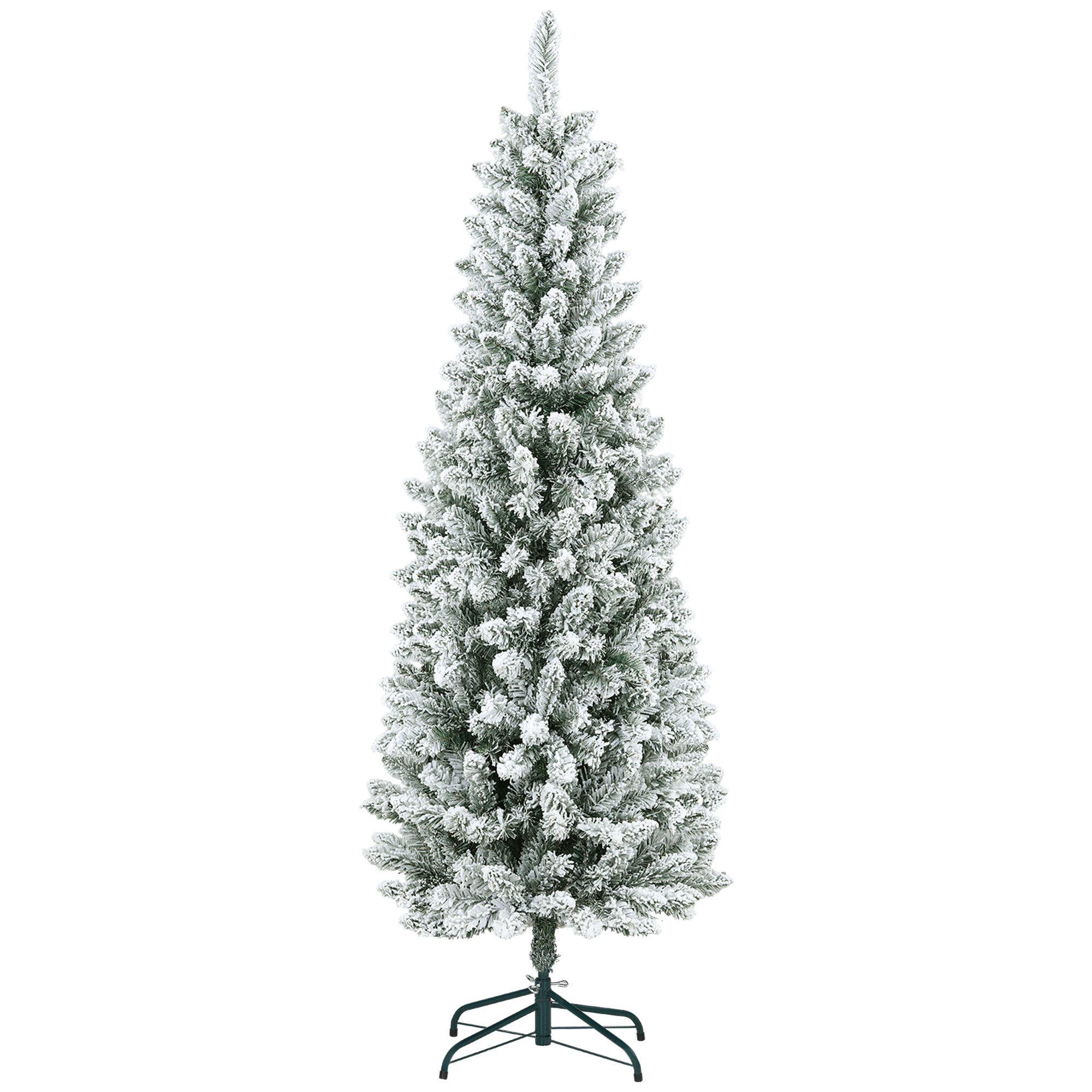 Árbol de Navidad 180 cm Árbol de Navidad Artificial Nevado con 479 Ramas y Soporte de Metal Árbol Navideño para Salón Interior Verde