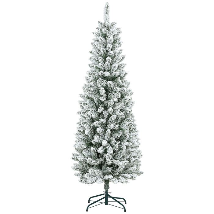 Árbol de Navidad 180 cm Árbol de Navidad Artificial Nevado con 479 Ramas y Soporte de Metal Árbol Navideño para Salón Interior Verde