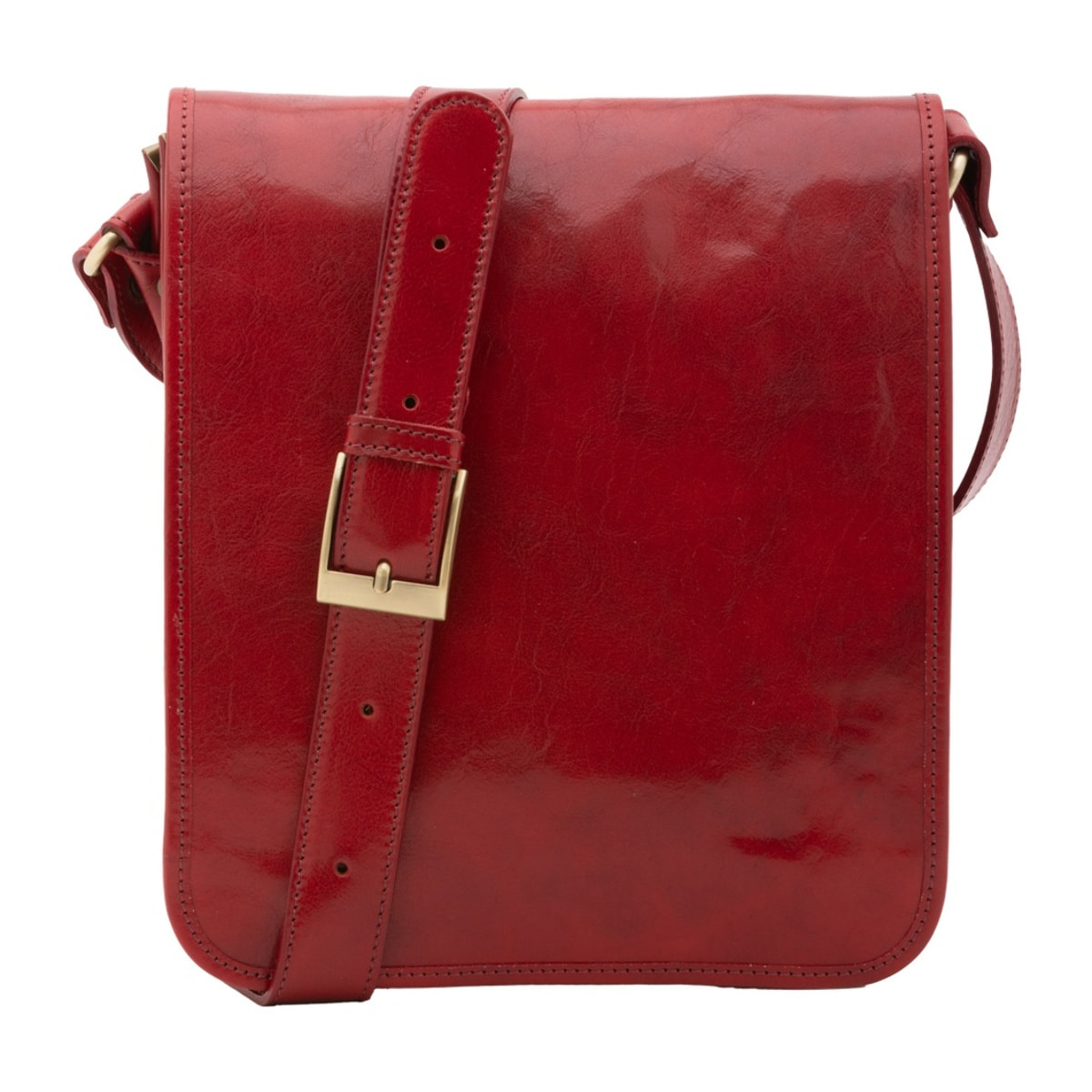 Borsa a tracolla uomo in vera pelle - Modello False - Made in Italy - 29.0 x 24.0 x 9.0 cm