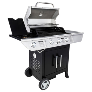 Barbecue au gaz BALTIMORE - 3 brûleurs 10,5kW + réchaud