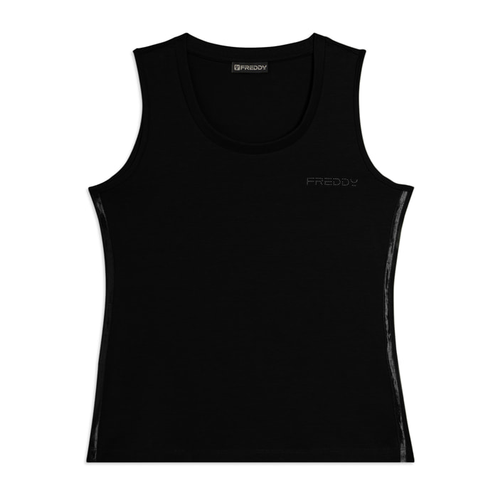 Canotta Regular con Logo FREDDY e Inserti Elastici