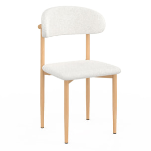 Chaises Callisto en bouclette et pieds métal - lot de 6