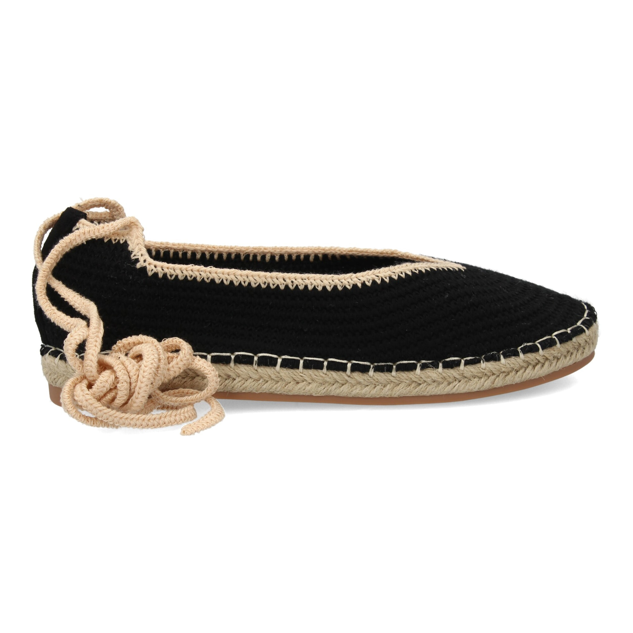 Alpargata plana mujer tejido flexible con cordones