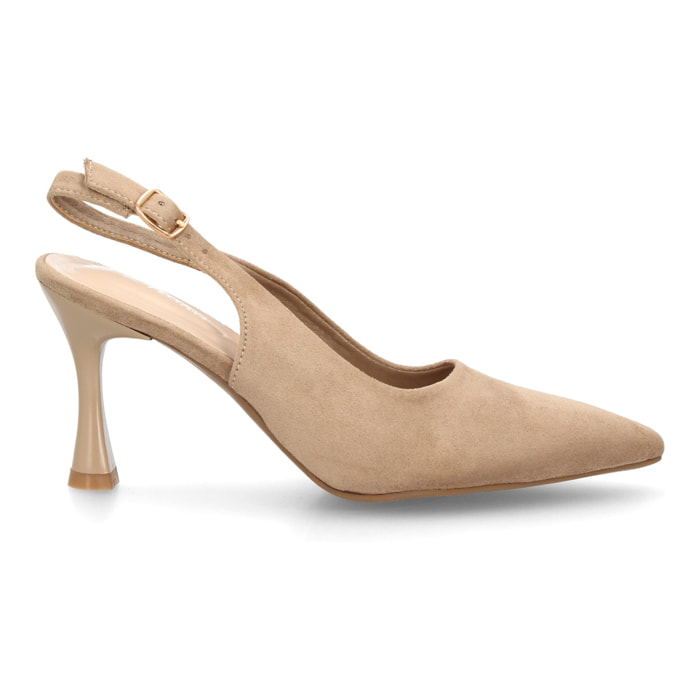 Zapato salón destalonado para mujer con tacón y punta fina