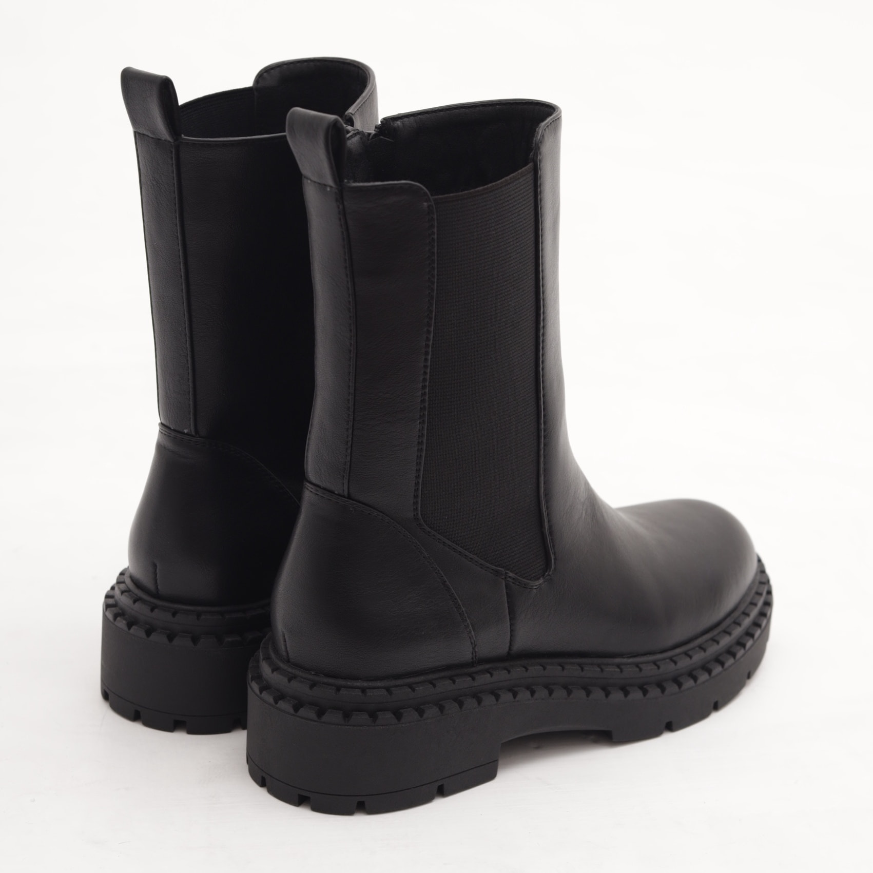 STIVALETTO ELASTICO E ZIP NERO