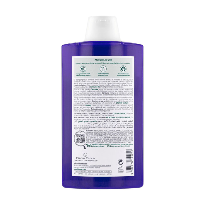 Centaurée Bio  - Shampoing Déjaunissant - Cheveux Gris Blonds