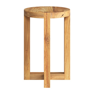 Tabouret rond en bois de teck recyclé H45,5 cm - Noé