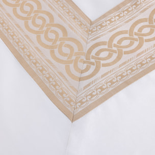 Drap plat en satin de coton blanc, Joyau