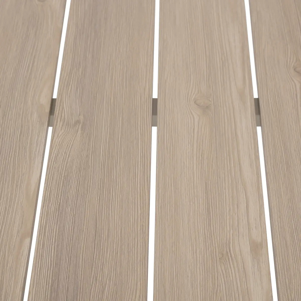 Table de jardin "Évasion" effet bois lin & argile 4 places lates en aluminium