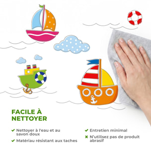 Stickers Muraux décoration adhésifs Bateaux et Nuages