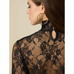 Oltre - Lupetto in pizzo see-through - Nero