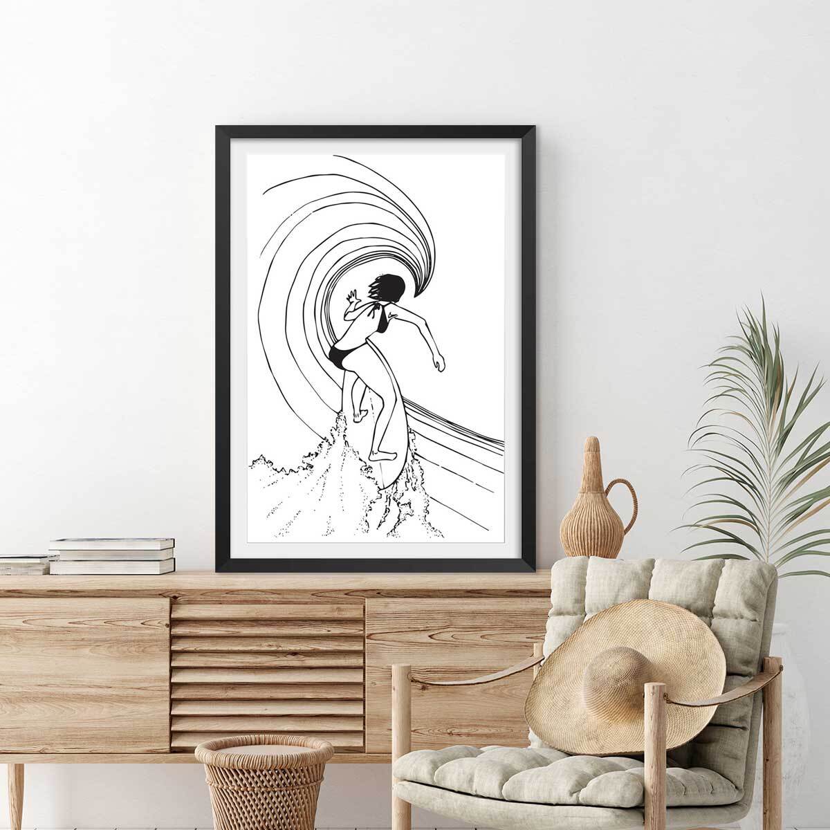 Poster surfeuse tube Affiche seule