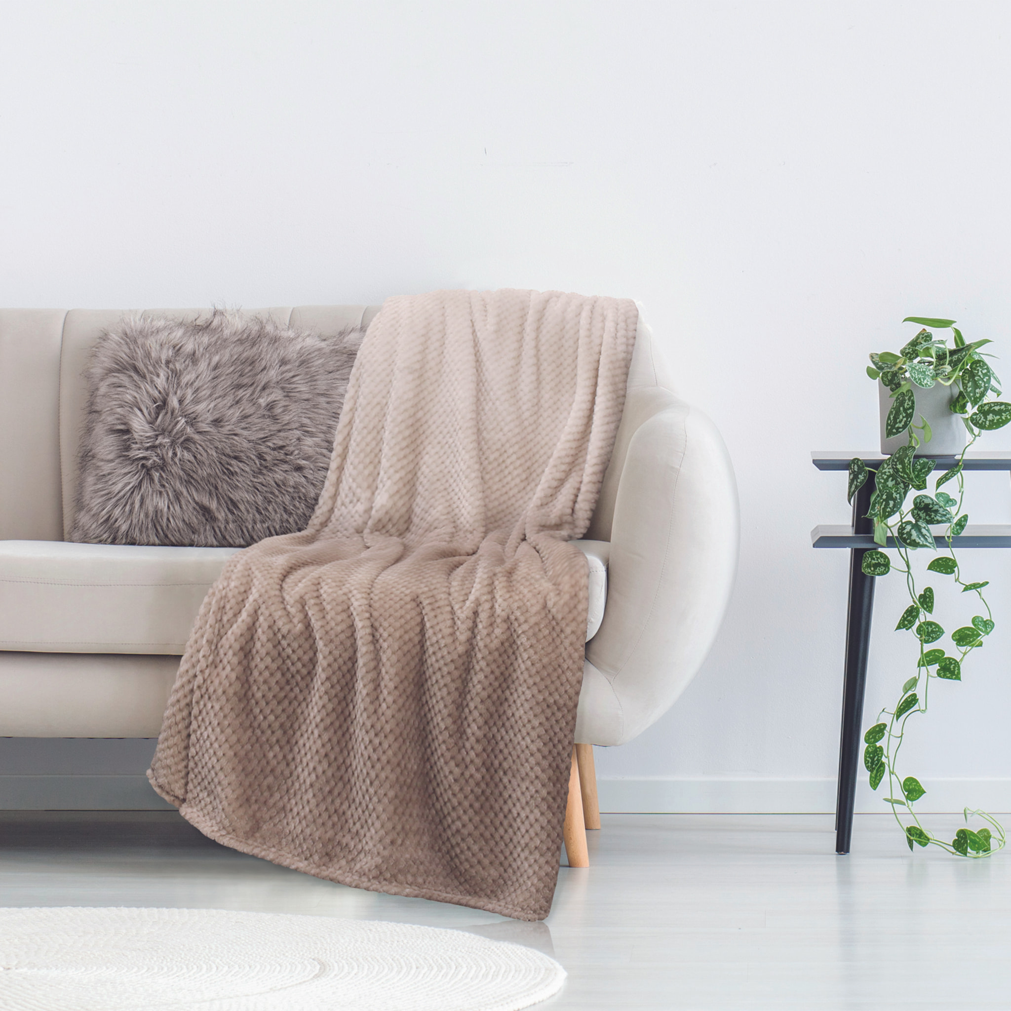 Plaid - HOME DECO FACTORY - Nid Abeille - Tie and Dye - Beige