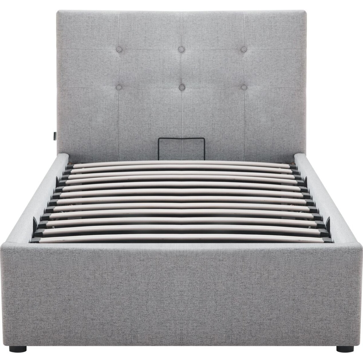 Lit coffre avec tête de lit en tissu - TINA