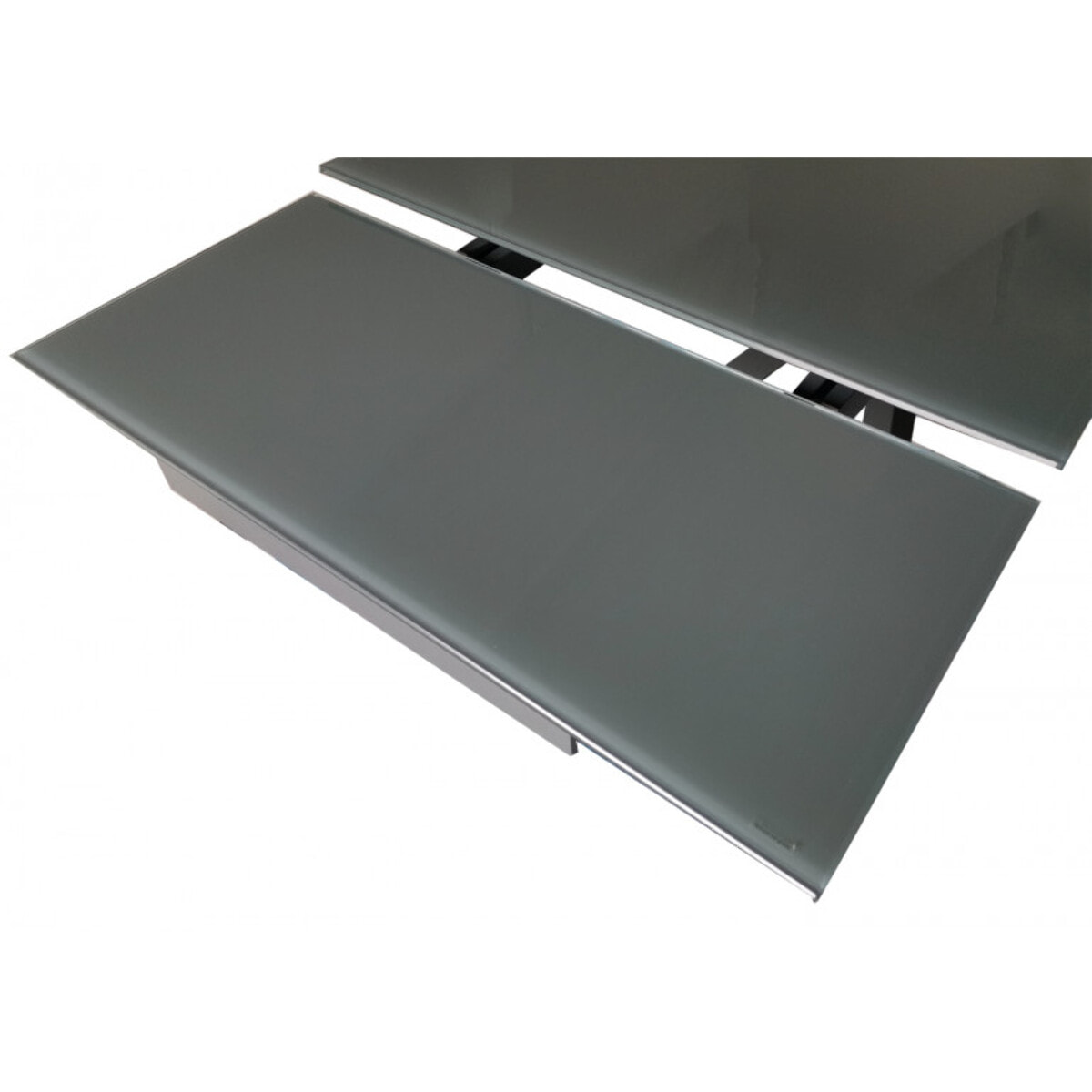 Table extensible plateau en verre gris 160/240 cm - TWIST