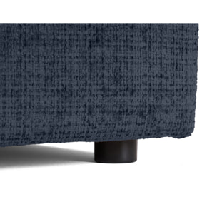Collins - canapé droit 4 places avec double méridienne - assise profonde - en velours texturé - Bleu
