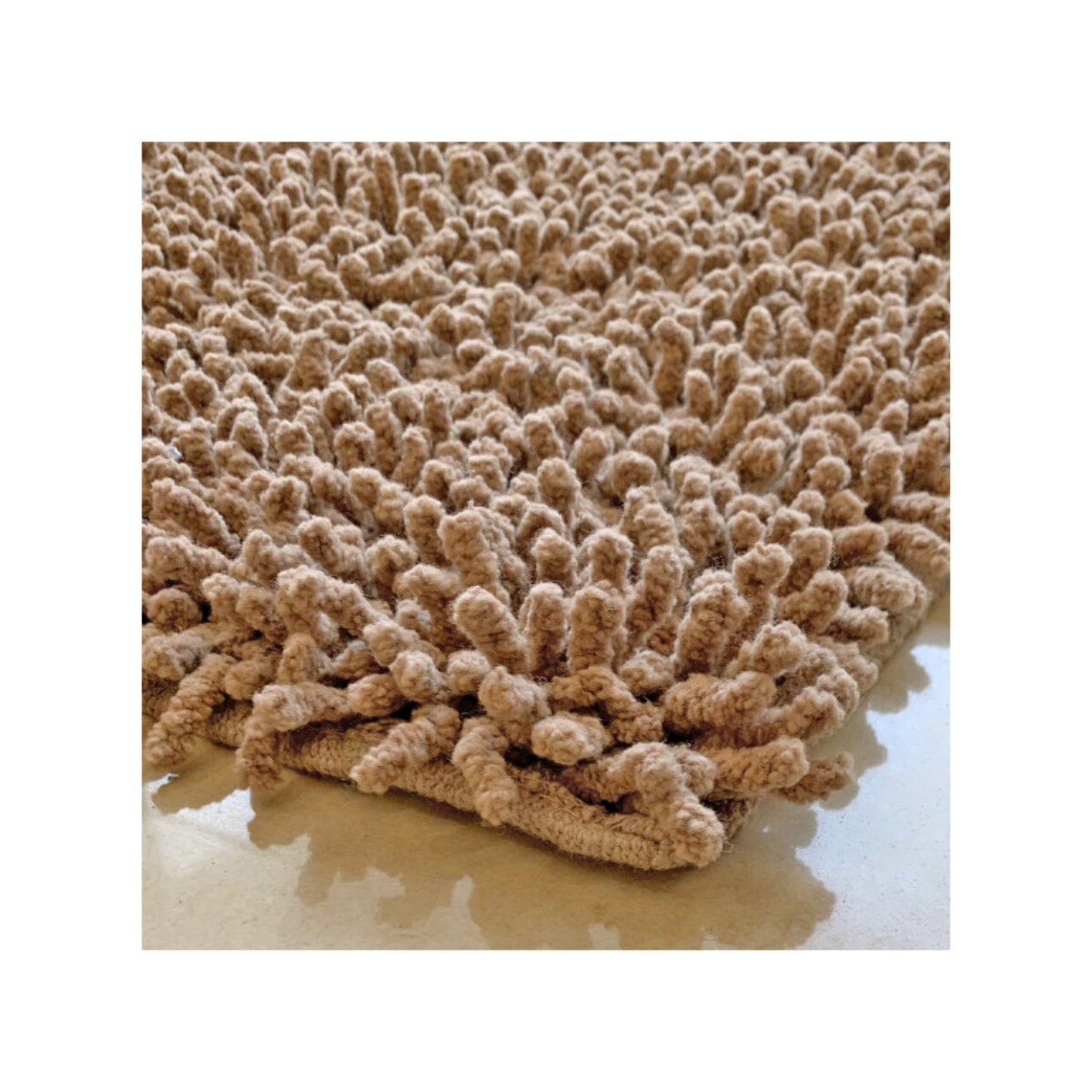 Tapis de salle de bain rectangulaire 40 x 60 cm en coton chenille - SHAGGY
