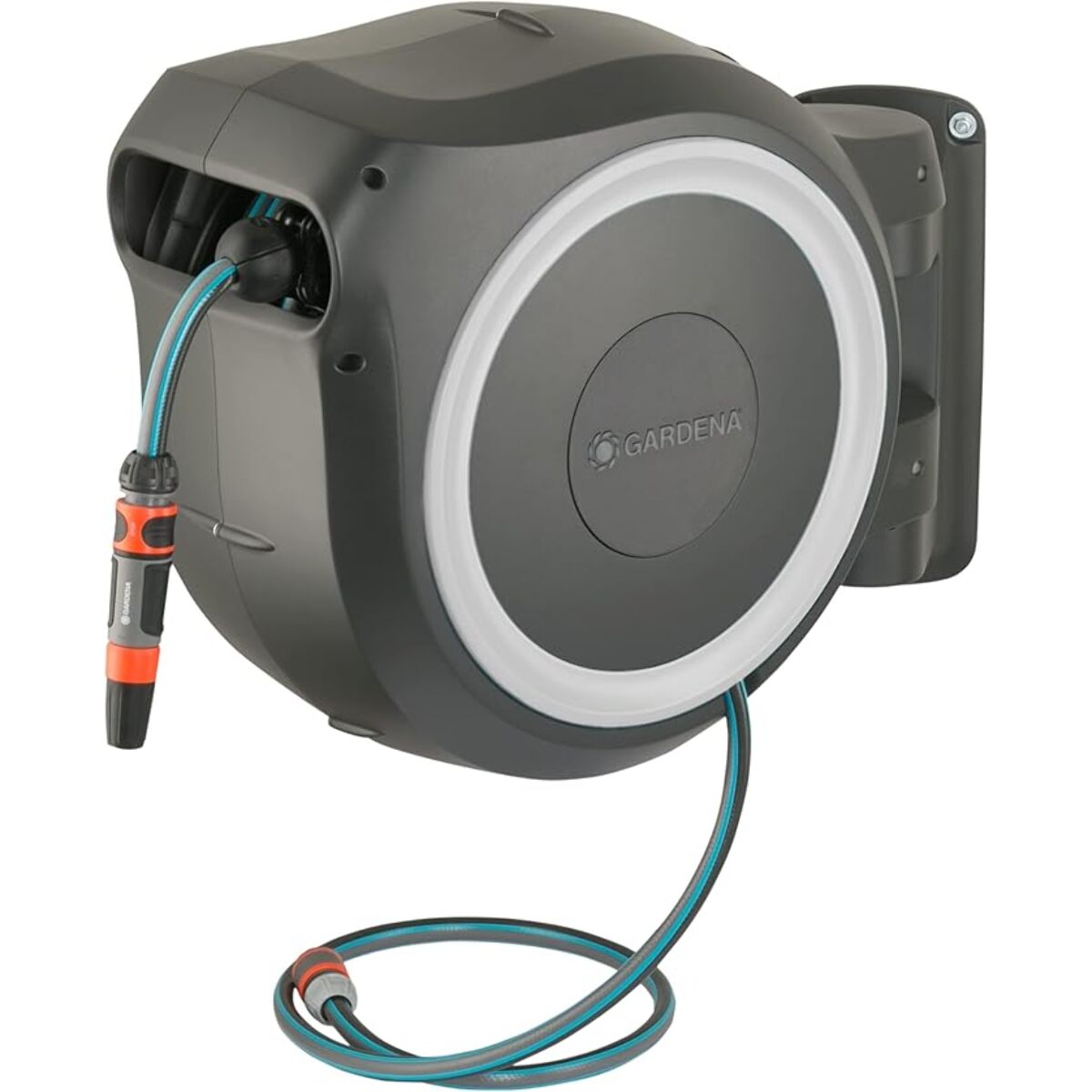 Dévidoir automatique mural RollUp M/L 25m Blanc - GARDENA - 18622-20