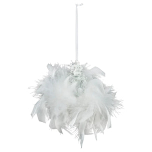 Suspension de noël plumes ange sur couronne