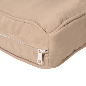 Lot de 14 housses de rechange coussins salon de jardin - 6 housses coussin d'assise, 8 housses coussin dossier - housses zippées polyester déperlant marron