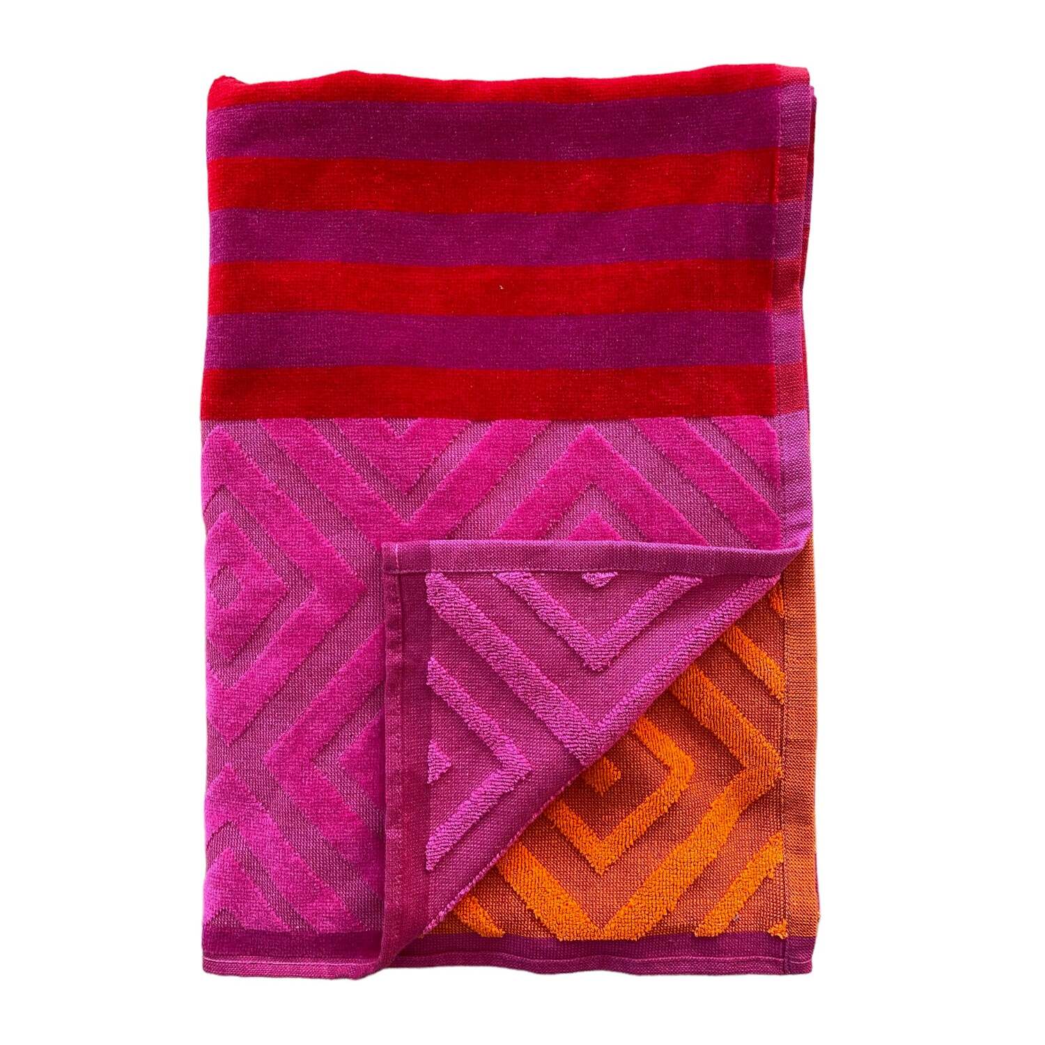 Serviette de plage éponge velours Jacquard ciselée - Monterrico - 90x170cm - 340g/m²