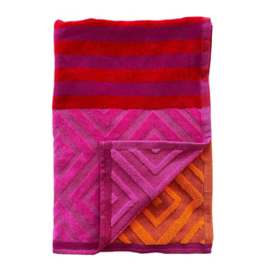 Serviette de plage éponge velours Jacquard ciselée - Monterrico - 90x170cm - 340g/m²