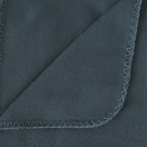 Plaid polaire bleu orage 125x150cm