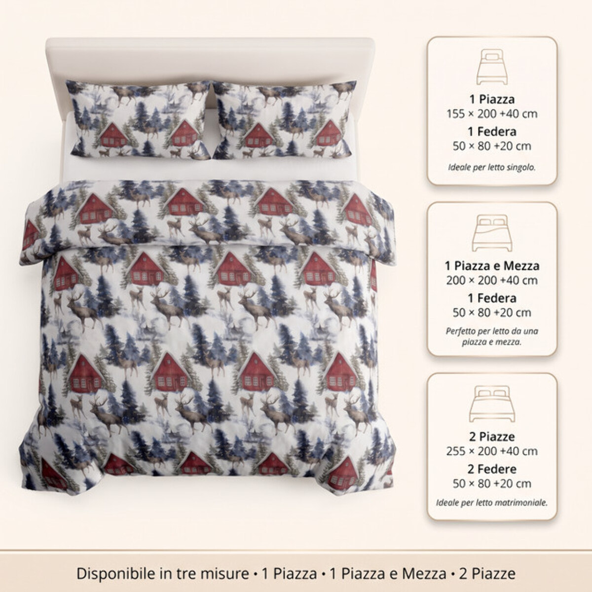 Set copripiumino in cotone con sacco e federa, morbido e traspirante, leggero e resistente 118 g/m², ideale per uso quotidiano, certificato OEKO-TEX, facile da lavare, comfort naturale e praticità per la biancheria da letto