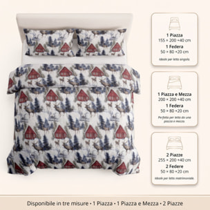 Set copripiumino in cotone con sacco e federa, morbido e traspirante, leggero e resistente 118 g/m², ideale per uso quotidiano, certificato OEKO-TEX, facile da lavare, comfort naturale e praticità per la biancheria da letto