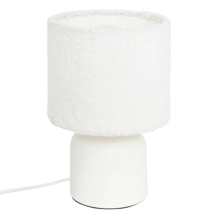 Lampe à poser Bona bouclette blanc H22cm