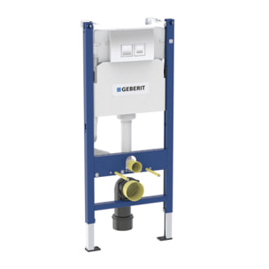 Bâti-support DUOFIXBasic pour toilettes suspendues, avec Plaque de déclenchement Delta chrome (458.141.21.1)