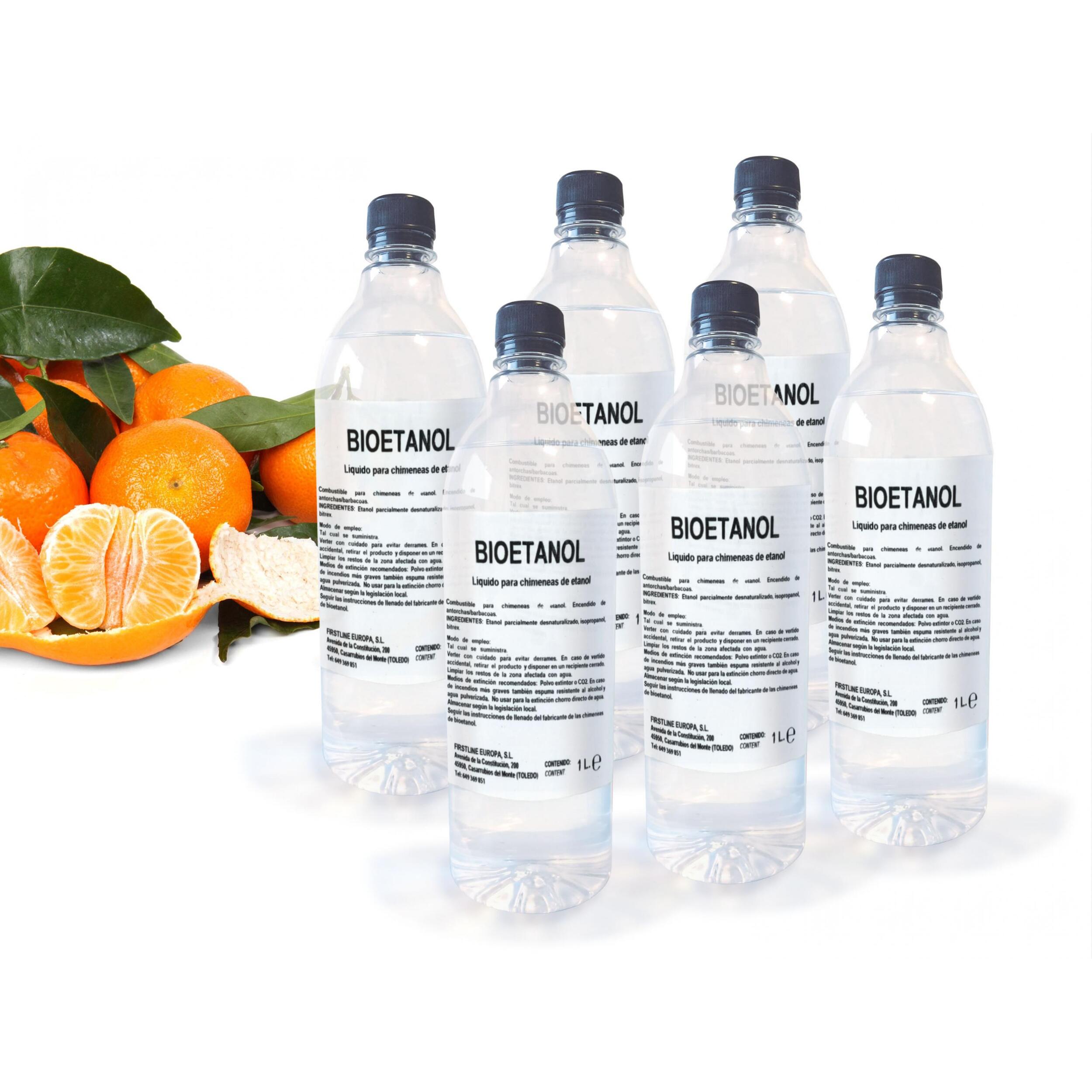 Combustible Etanol de origen natural con aroma. Botella de 1L BOT-MANDARINA FIRSTLINEEUROPA  W