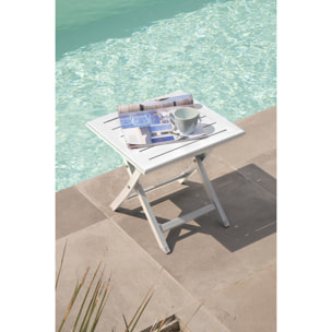 MARIUS - Table basse de jardin pliante en aluminium