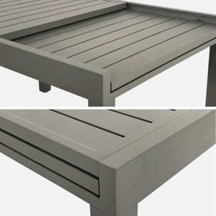 Table de jardin extensible aluminium + 8 assises ELORA + AMARA