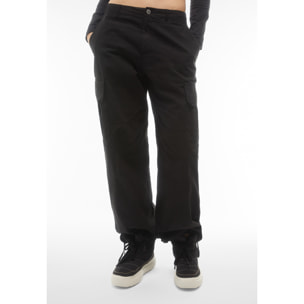 Pantaloni cargo in canvas tinto capo