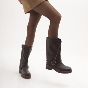 STIVALE BIKER ZIP TESTA DI MORO