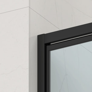 TEX-C ensemble porte compact/paroi 90x90cm anticalcaire avec profilés noir mat (SATTEXC90S90C)