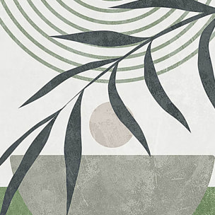 Tableau abstrait lignes végétales Toile imprimée