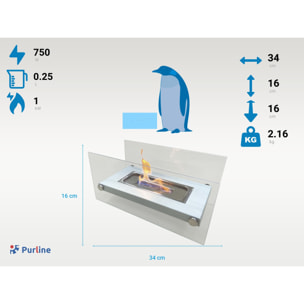 Chimenea de sobremesa de etanol en metal ONIROS W PURLINE 750 W